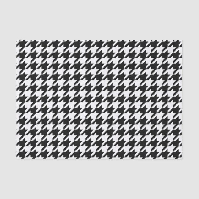 Papier Mousseline Motif de pied-de-poule noir et blanc (Recto)