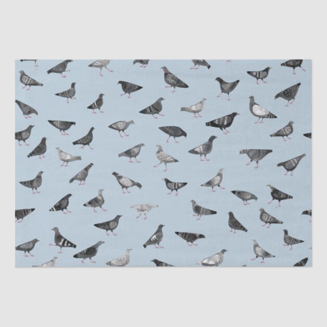 Papier Mousseline Motif de pigeon (Recto)