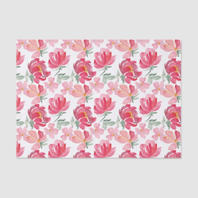 Papier Mousseline Motif de pivoine d'aquarelle (Recto)
