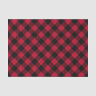 Papier Mousseline Motif de plaid de Buffalo de contrôle de rouge et