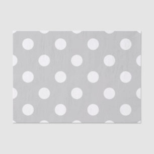 Papier Mousseline Motif de point gris de polka