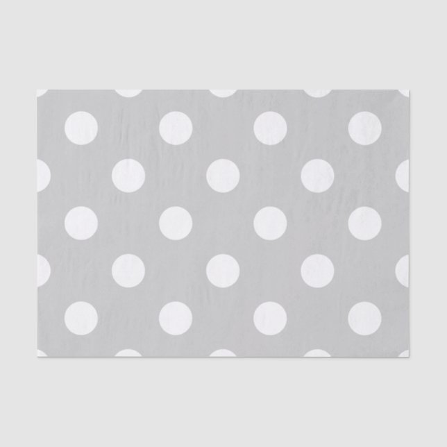 Papier Mousseline Motif de point gris de polka (Recto)