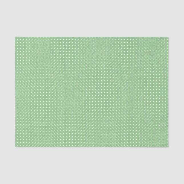 Papier Mousseline Motif de point vert de polka (Recto)