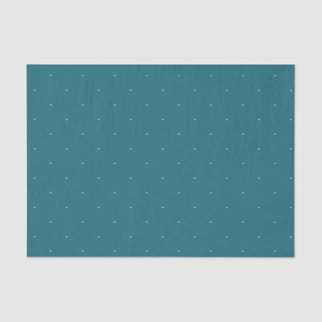 Papier Mousseline Motif de points blancs sarcelle (Recto)