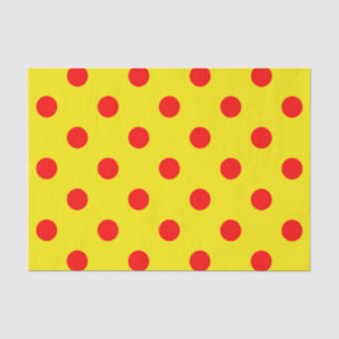 Papier Mousseline Motif de points jaunes et rouges
