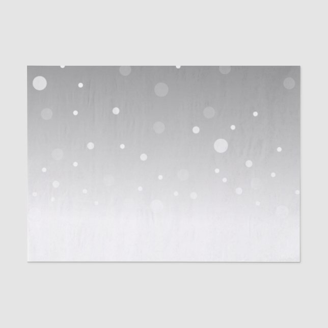 Papier Mousseline Motif de points ombré gris blanc (Recto)