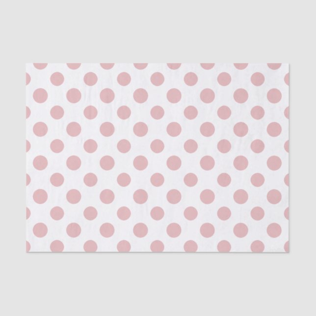 Papier Mousseline Motif de pois blanc rose (Recto)