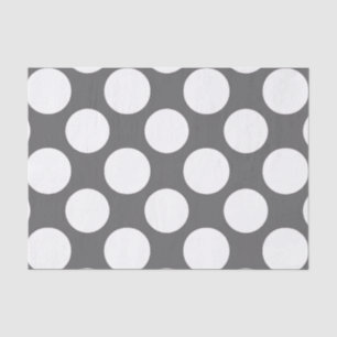 Papier Mousseline Motif de pois moderne de blanc gris de charbon de
