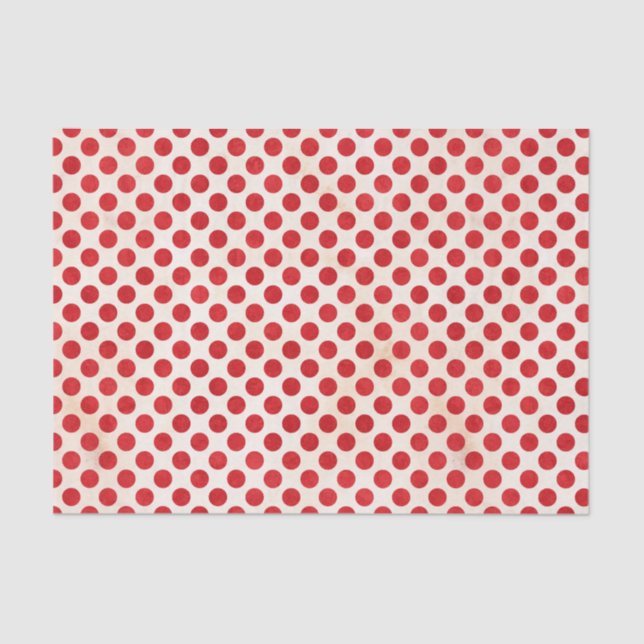 Papier Mousseline Motif de pois rouge (Recto)