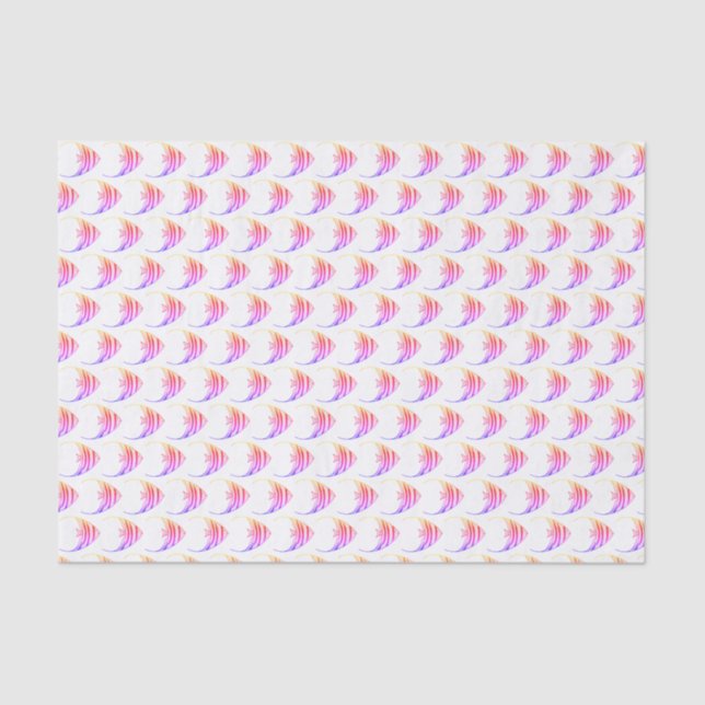 Papier Mousseline Motif de poisson rose mignon (Recto)