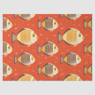 Papier Mousseline Motif de poisson tropical mignon