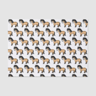 Papier Mousseline Motif de poney shetland couleur buckskin Poney de