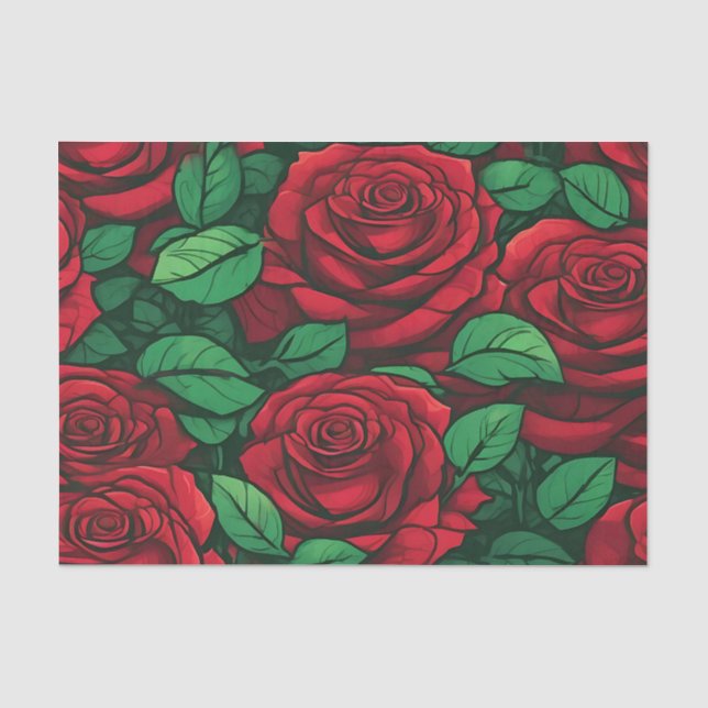 Papier Mousseline Motif de Red Rose (Recto)