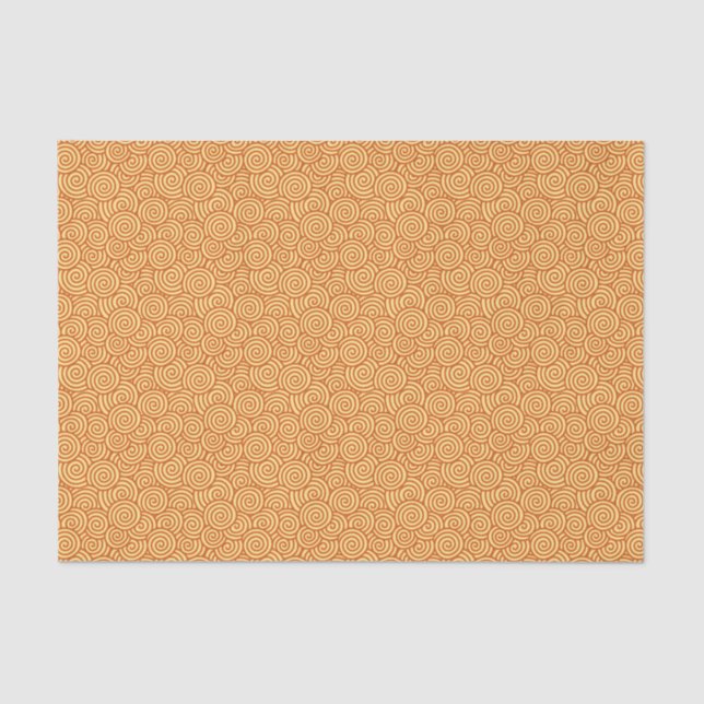 Papier Mousseline Motif de remous de Japonais - mandarine et (Recto)