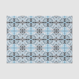 Papier Mousseline Motif de répétition Abstrait bleu noir blanc