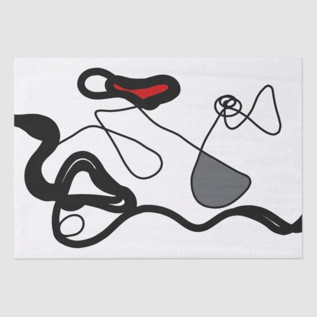 Papier Mousseline Motif de rétention : Abstrait noir, blanc, gris et (Recto)