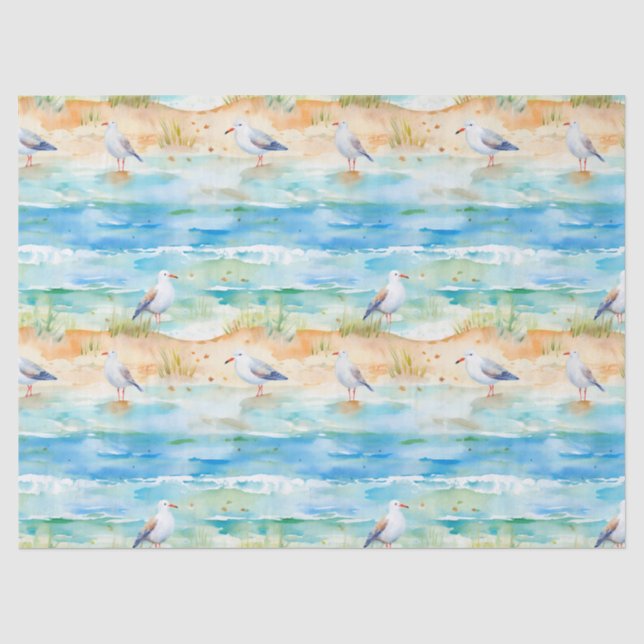 Papier Mousseline Motif de rivage de bécasseau côtier (1) (Recto)
