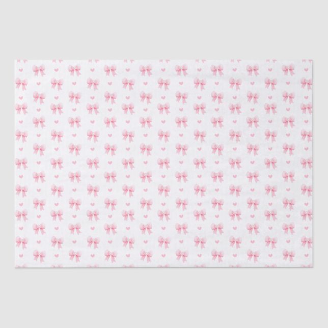 Papier Mousseline Motif de ruban Coquette rose (Recto)