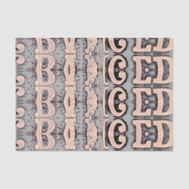 Papier Mousseline Motif de script gris Abstrait rustique (Recto)