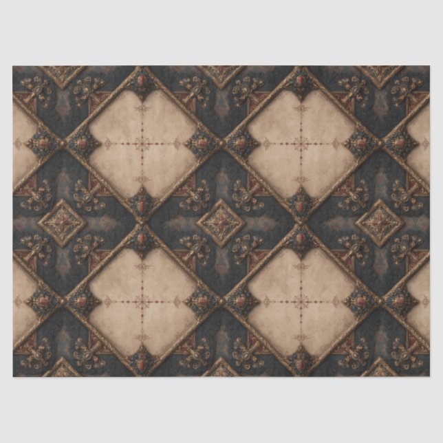 Papier Mousseline Motif de sculpture sur bois gothique (4) (Recto)