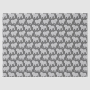Papier Mousseline Motif de silhouettes de bouledogue