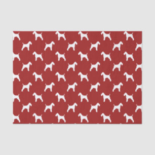 Papier Mousseline Motif de silhouettes de Fox Terrier à poil dur Rou