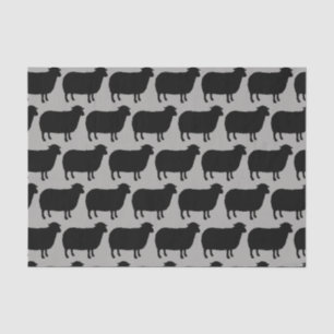 Papier Mousseline Motif de silhouettes de moutons noirs