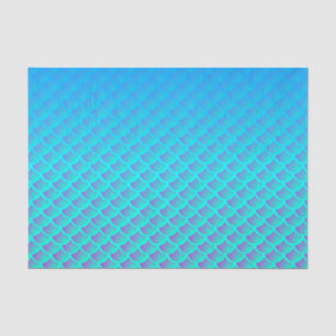 Papier Mousseline Motif de sirènes en bleu et violet d'Aqua