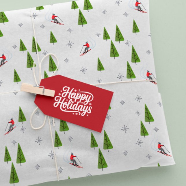 Papier Mousseline Motif de ski d'hiver (Créateur téléchargé)