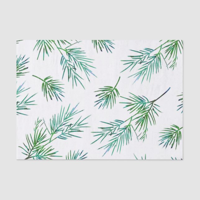 Papier Mousseline motif de soie 'Pine Branches' (Recto)
