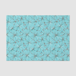 Papier Mousseline Motif de Spoutnik de la moitié du siècle, bleu des