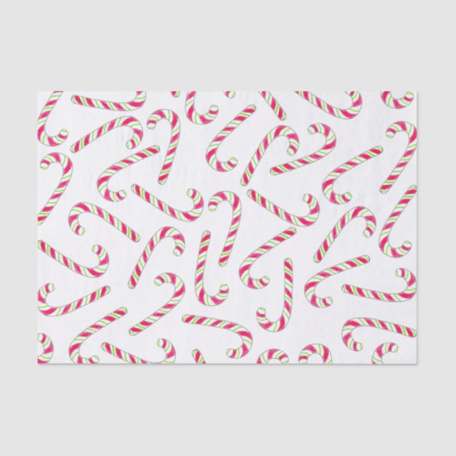 Papier Mousseline Motif de sucre de canne de Noël (Recto)