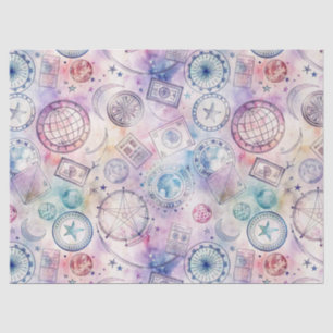 Papier Mousseline Motif de tampon de voyage du monde vintage (4)