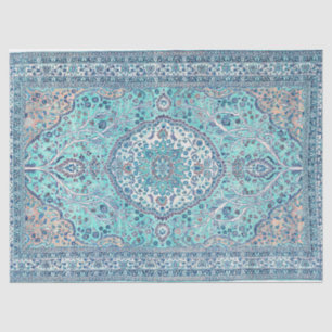 Papier Mousseline Motif de tapis bleu vintage