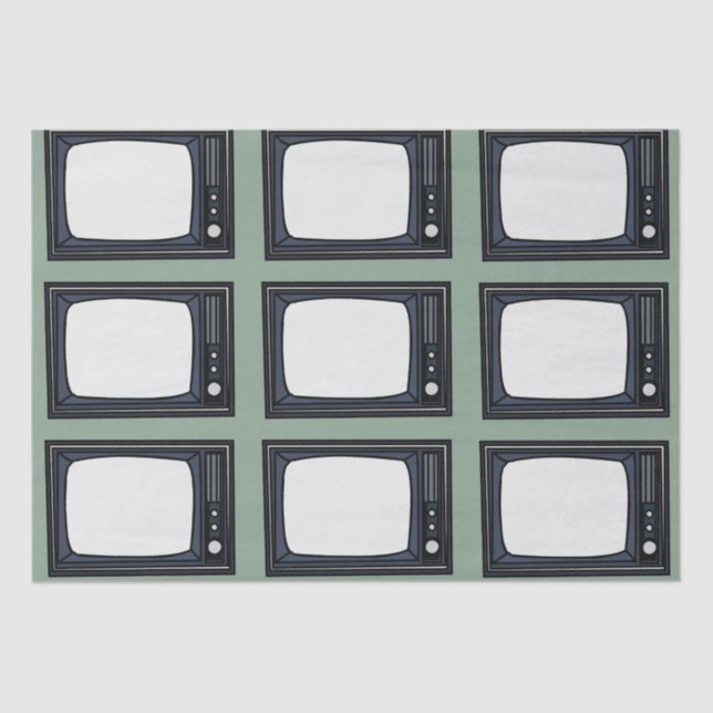 Papier Mousseline Motif de télévision classique rétro (Recto)