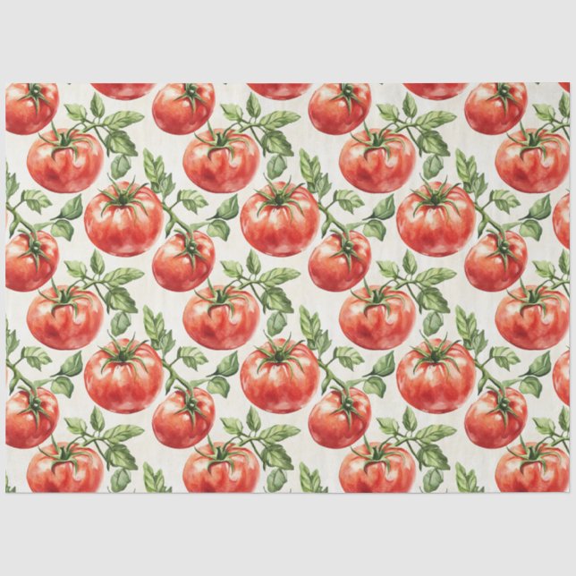 Papier Mousseline Motif de tomate à l'aquarelle (Recto)