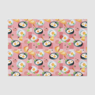 Papier Mousseline Motif de tomate et d'oeufs au plat