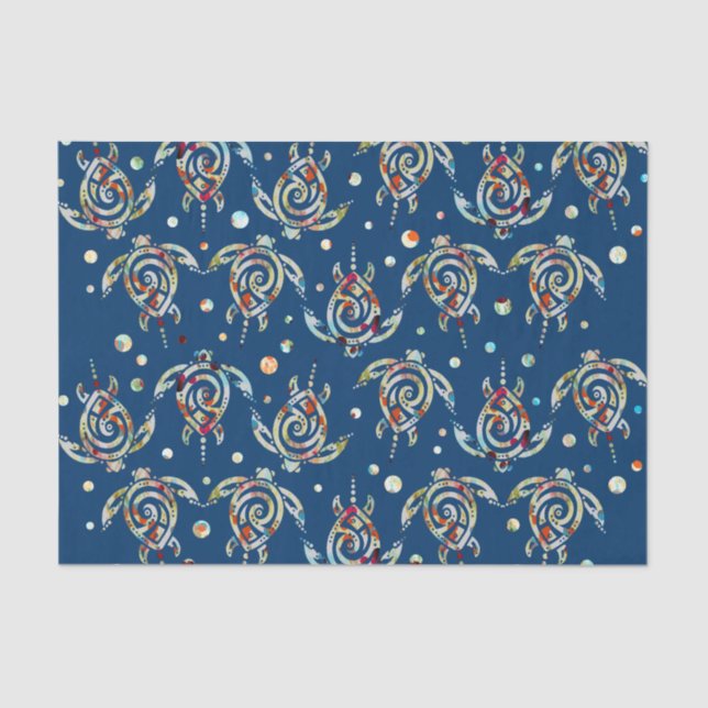 Papier Mousseline Motif de tortues de mer de Shamanic + votre (Recto)