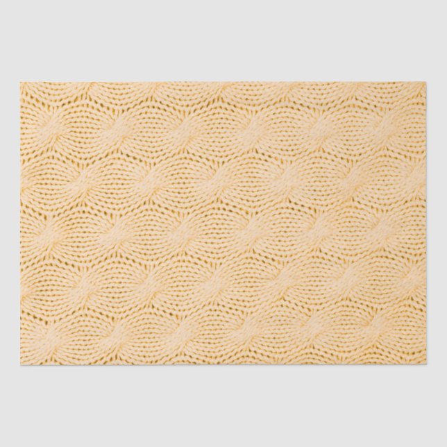 Papier Mousseline Motif de tricot jaune (Recto)