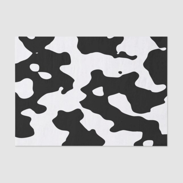 Papier Mousseline Motif de vache noir et blanc (Recto)