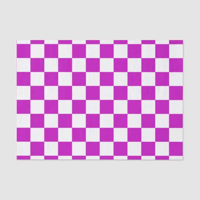 Papier Mousseline Motif de vérification À damiers blanc violet (Recto)