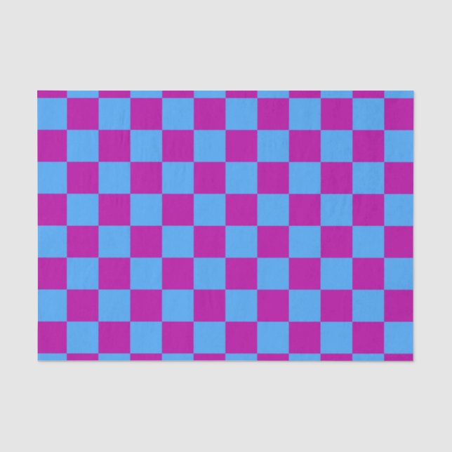 Papier Mousseline Motif de vérification À damiers bleu violet (Recto)