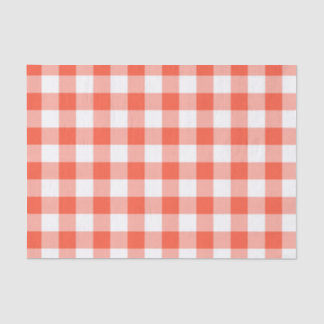 Papier Mousseline Motif De Vérification Orange Et Blanc En vichy