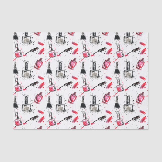 Papier Mousseline Motif de vernis à ongles d'aquarelle (Recto)