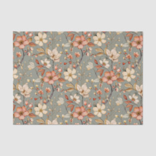Papier Mousseline Motif de vignes florales douces sur Arrière - plan