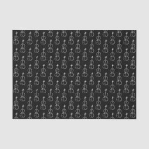 Papier Mousseline Motif de violon - Noir et Blanc