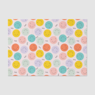 Papier Mousseline Motif de visage joyeux souriant coloré