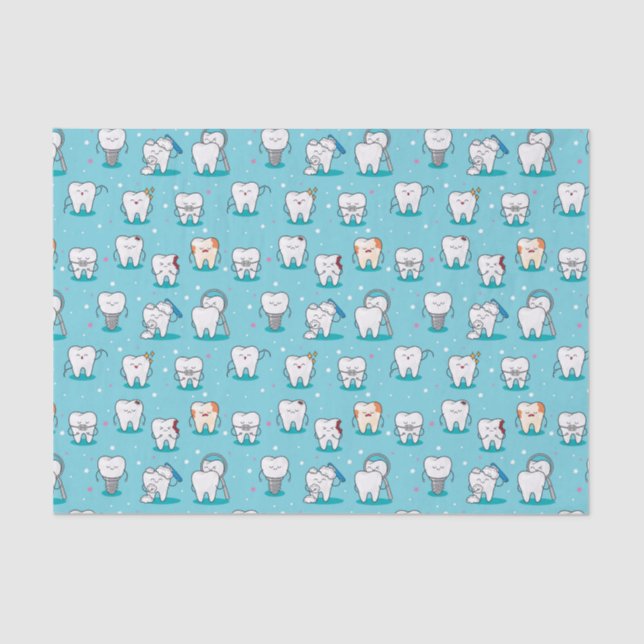 Papier Mousseline Motif dentaire mignon (Recto)
