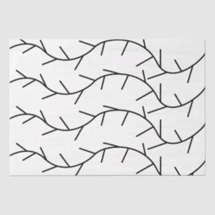 Papier Mousseline Motif d'épines noir et blanc