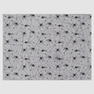 Papier Mousseline Motif déplaisant Black Spider sur Grey